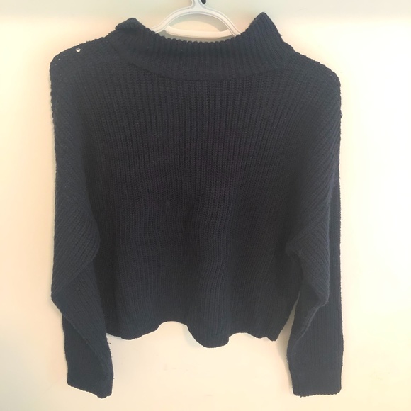 Navy Blue Sweater Zip Up - Picture 2 of 3